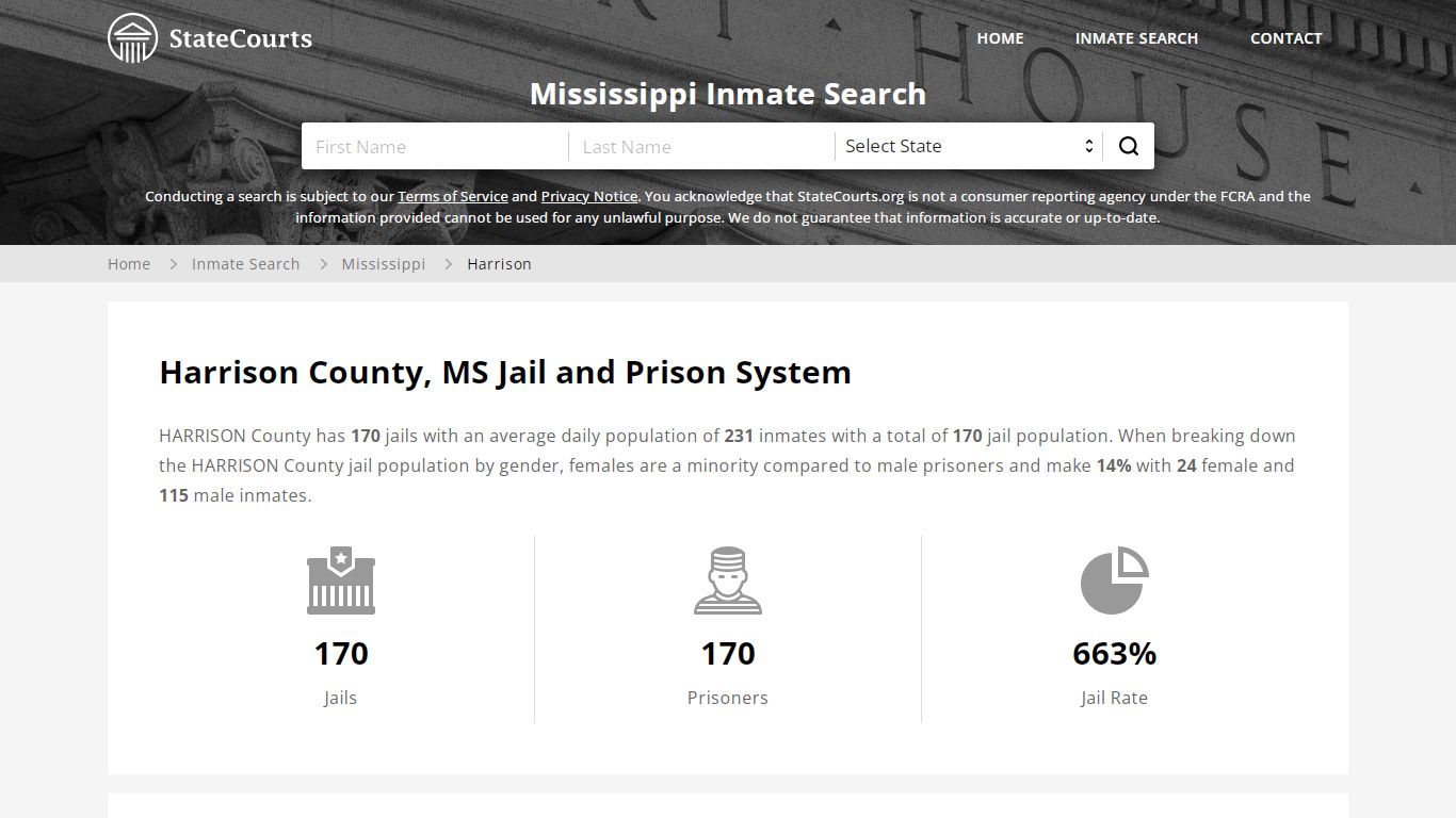 Harrison County, MS Inmate Search - StateCourts